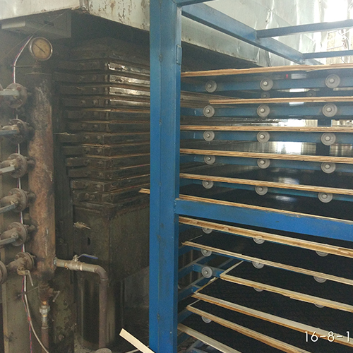 Film faced plywood hot press